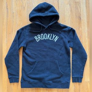 Brooklyn Nets Fanatics Branded Wordmark Pullover Hoodie, Black/White, M